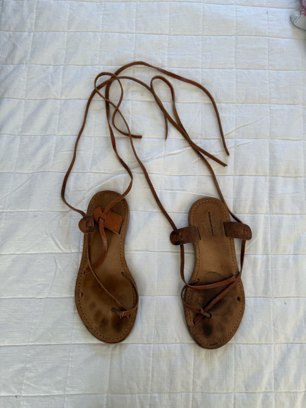 Isabel Marant Brown Leather Lace-Up Gladiator Sandals